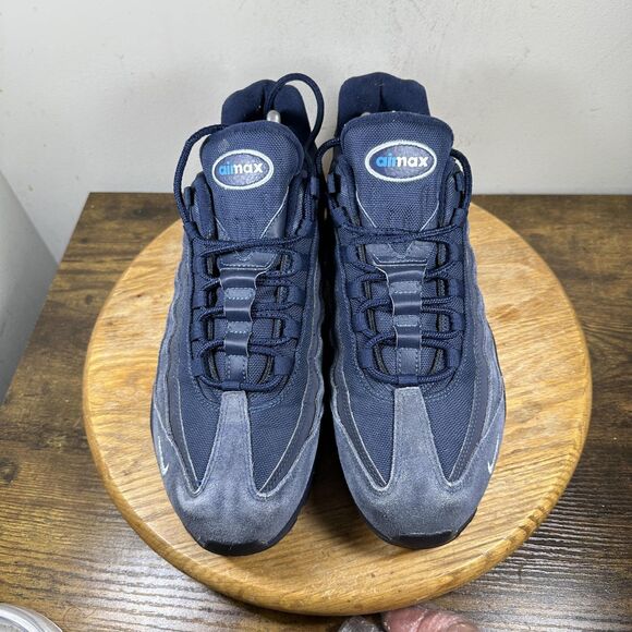 Nike Air Max 95 Shoes Mens Size 12 Blue Navy Suede Mesh Retro Running DO6704-400 - Picture 2 of 8